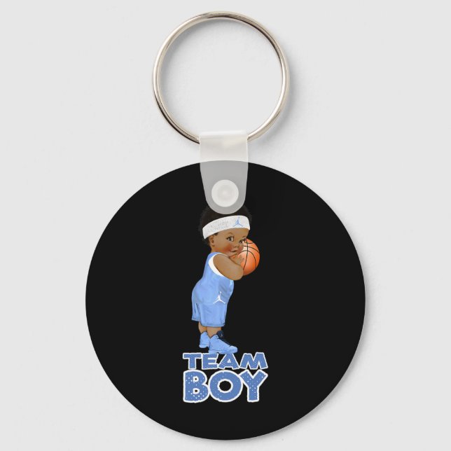 Ethnic Basketball Team Boy Baby Key Ring (Front)