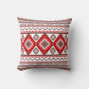 Ethnic black white red, Ukrainian motifs. Cushion