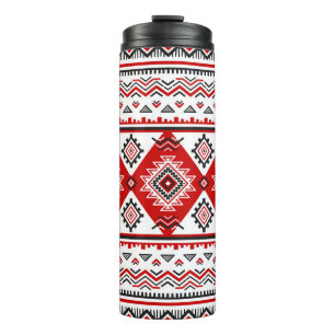 Ethnic black white red, Ukrainian motifs. Thermal Tumbler
