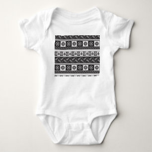 Ethnic Black White: Timeless Pattern Baby Bodysuit