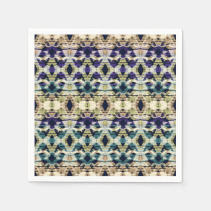 Ethnic blue, beige ikat napkin