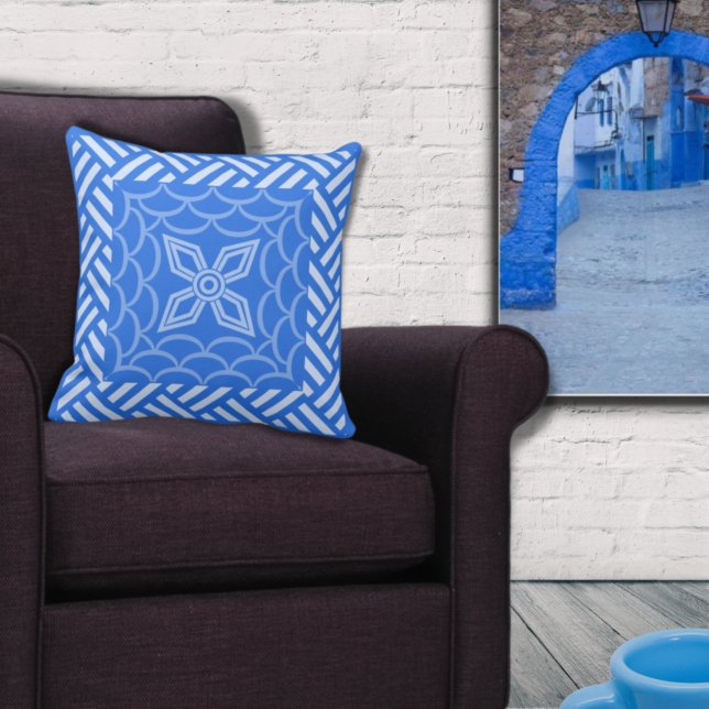 Ethnic Blue Coloured African Inspired Pattern Cushion (Creator Uploaded)