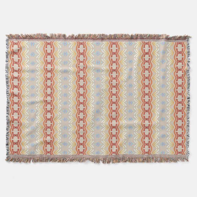 Ethnic bohemian style geometric pattern. throw blanket (Front)