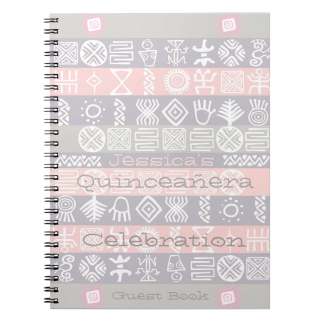 Ethnic Boho-chic Quinceañera Guest Book (Front)