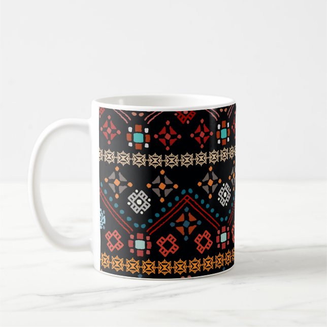 Ethnic Boho: Colourful Tribal Seamless. Coffee Mug (Left)