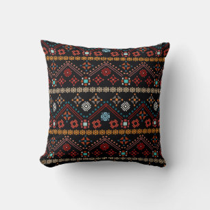 Ethnic Boho: Colourful Tribal Seamless. Cushion