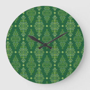 Ethnic Boho: Creative Tribal Seamless. Large Clock