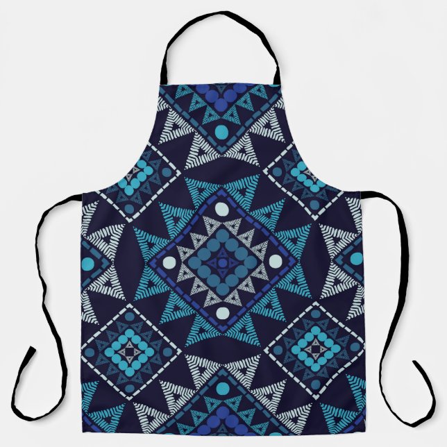 Ethnic Boho Embroidery Seamless Pattern Apron (Front)