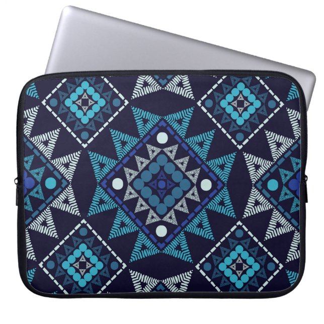 Ethnic Boho Embroidery Seamless Pattern Laptop Sleeve (Front)