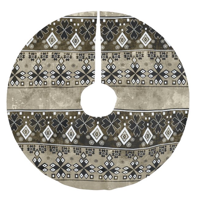 Ethnic Boho Grunge: Colourful Pattern Brushed Polyester Tree Skirt (Front)