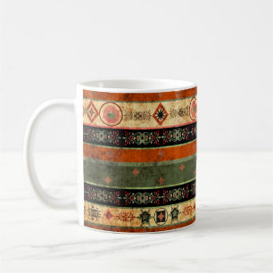 Ethnic Boho Grunge, Colourful Pattern. Coffee Mug