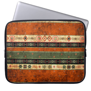 Ethnic Boho Grunge, Colourful Pattern. Laptop Sleeve