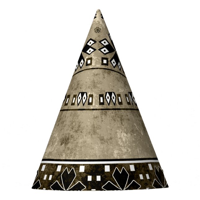 Ethnic Boho Grunge: Colourful Pattern Party Hat (Front)