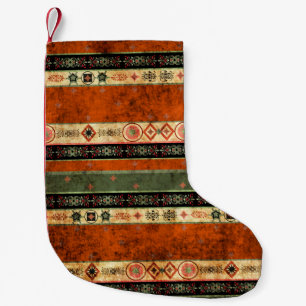 Ethnic Boho Grunge, Colourful Pattern. Small Christmas Stocking