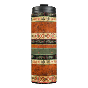 Ethnic Boho Grunge, Colourful Pattern. Thermal Tumbler