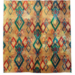 Ethnic boho grunge old pattern. Tribal art print. Shower Curtain