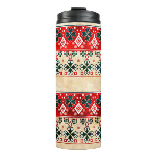 Ethnic boho grunge old pattern. Tribal art print. Thermal Tumbler