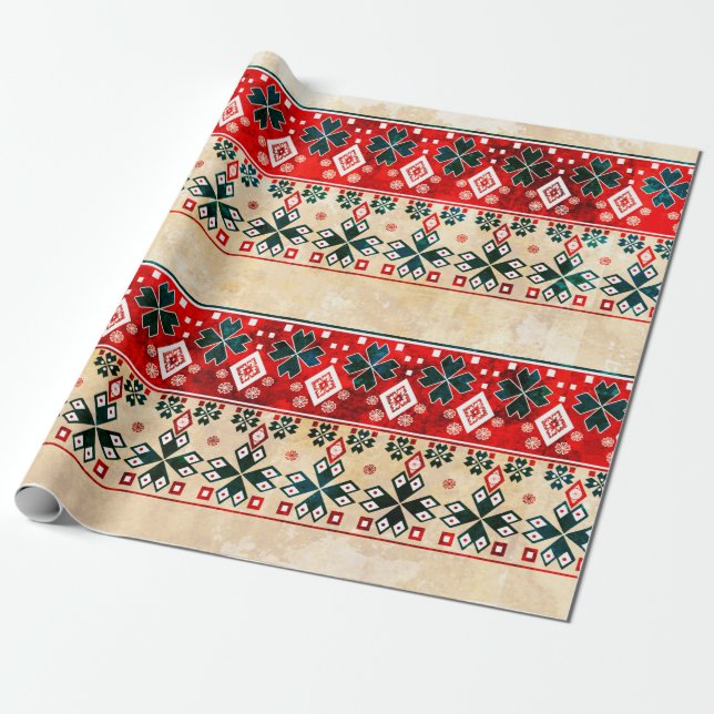 Ethnic boho grunge old pattern. Tribal art print.  Wrapping Paper (Unrolled)