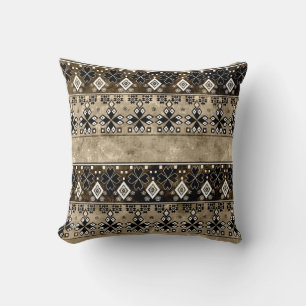 Ethnic boho grunge pattern. Tribal old art print.  Cushion