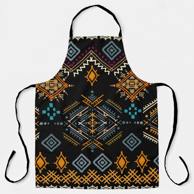 Ethnic Boho Ornament Seamless Pattern Apron (Front)
