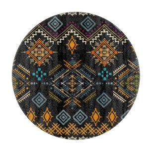 Ethnic Boho Ornament Seamless Pattern Cutting Board