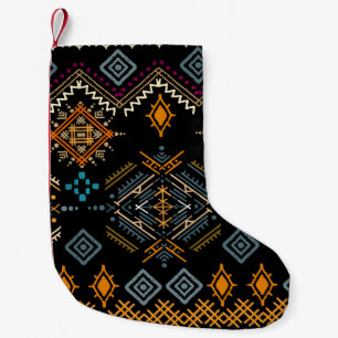 Ethnic Boho Ornament Seamless Pattern Small Christmas Stocking