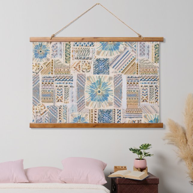 Ethnic Boho Patchwork Wall Hanging Hanging Tapestry (Bedroom)