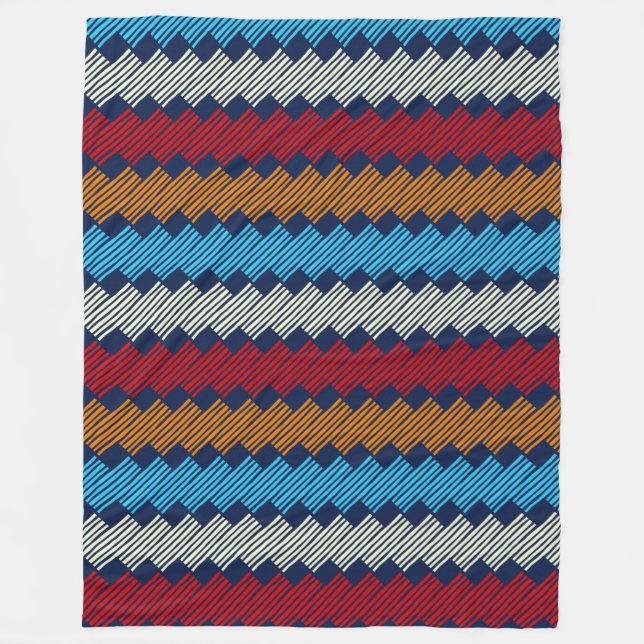 Ethnic Boho Pattern Lace Embroidery on Fabric      Fleece Blanket (Front)