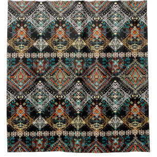 Ethnic boho seamless pattern. Ethno ornament. Trib Shower Curtain
