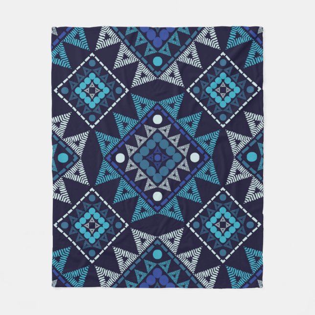 Ethnic boho seamless pattern fleece blanket (Front)