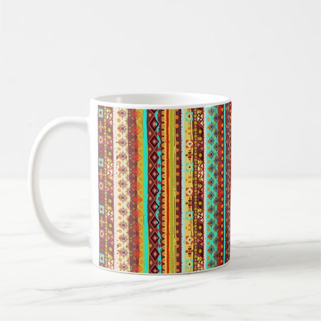 Ethnic boho seamless pattern. Tribal art print. Ba Coffee Mug (Left)