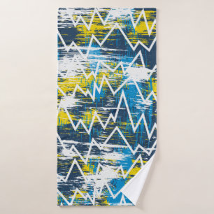 Ethnic boho seamless pattern. Zigzag pattern. Scri Bath Towel