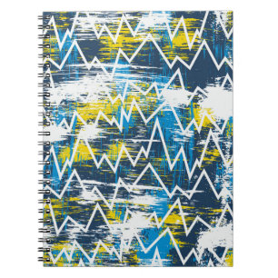 Ethnic boho seamless pattern. Zigzag pattern. Scri Notebook