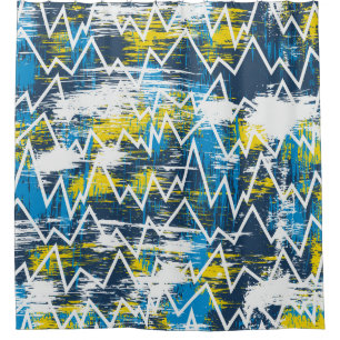 Ethnic boho seamless pattern. Zigzag pattern. Scri Shower Curtain