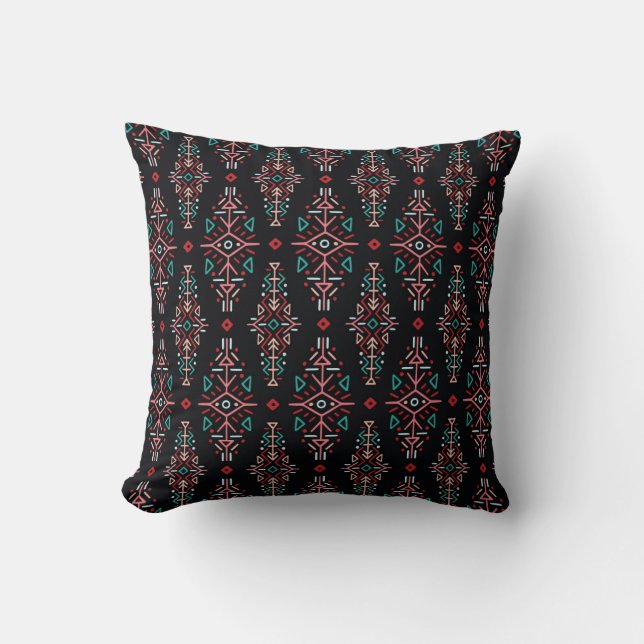 Ethnic Boho Tiles: Vintage Seamless Pattern Cushion (Front)