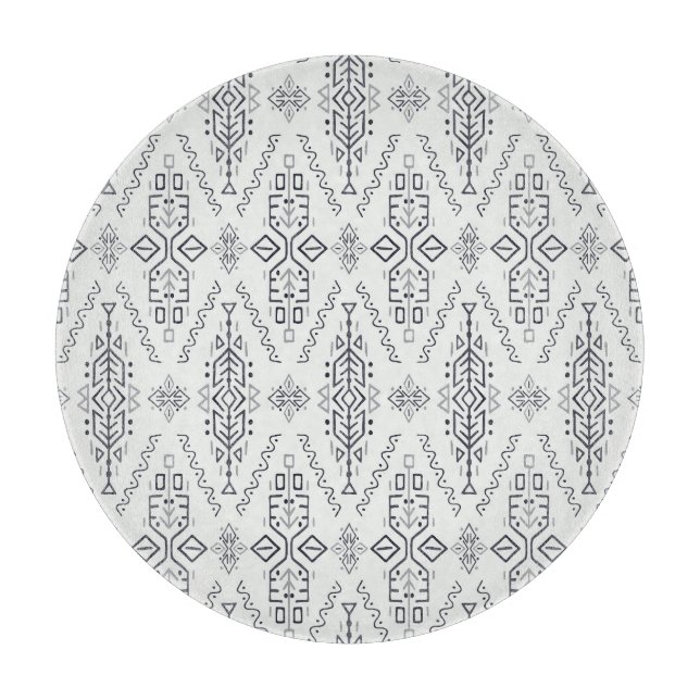 Ethnic Boho: Trendy Hand-Drawn Seamless. Cutting Board (Front)