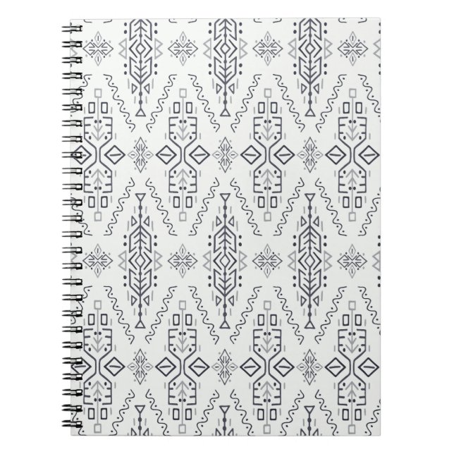 Ethnic Boho: Trendy Hand-Drawn Seamless. Notebook (Front)