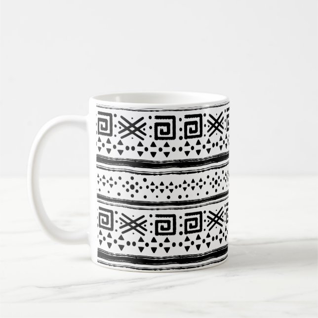Ethnic Boho Tribal Art Print Coffee Mug (Left)