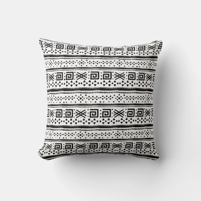 Ethnic Boho Tribal Art Print Cushion (Front)
