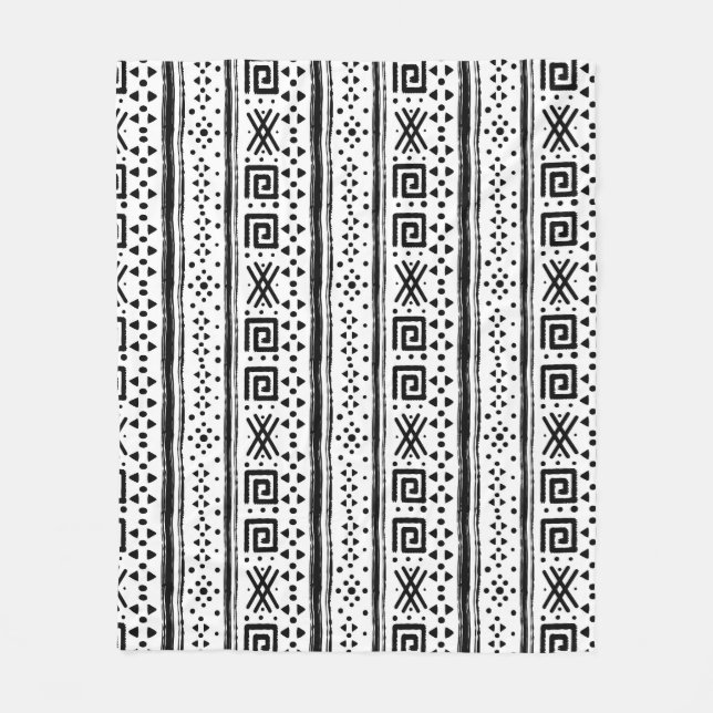 Ethnic Boho Tribal Art Print Fleece Blanket (Front)
