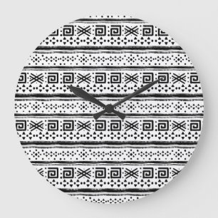 Ethnic Boho Tribal Art Print Large Clock