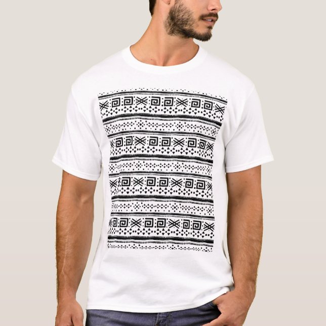 Ethnic Boho Tribal Art Print T-Shirt (Front)