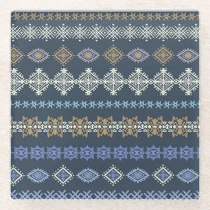 Ethnic boho: tribal art seamless. glass coaster