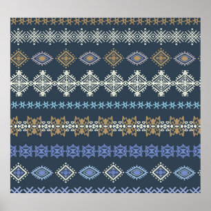 Ethnic boho: tribal art seamless. poster