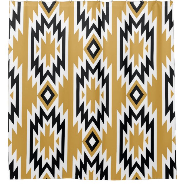 Ethnic boho: vintage geometric pattern. shower curtain (Front)