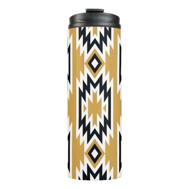 Ethnic boho: vintage geometric pattern. thermal tumbler (Front)