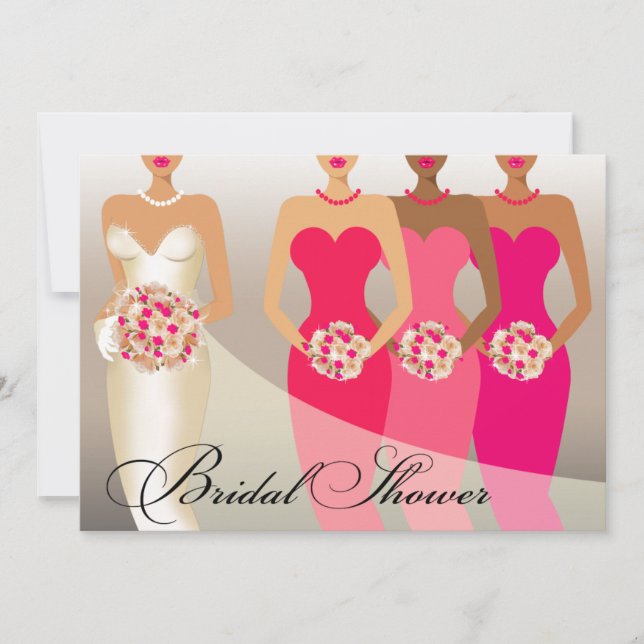 ETHNIC BRIDE Bridal Shower | fuschia Invitation (Front)