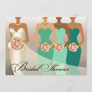 ETHNIC BRIDE Bridal Shower   green Invitation