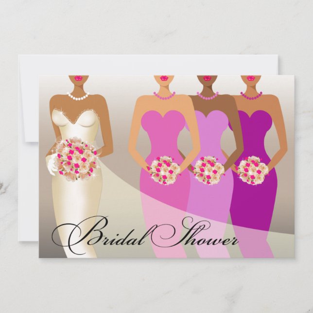 ETHNIC BRIDE Bridal Shower | purple Invitation (Front)