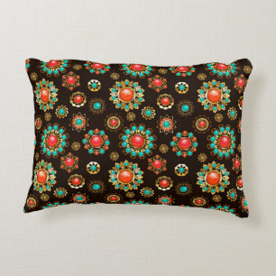Ethnic Brooches Seamless Pattern Decorative Cushion